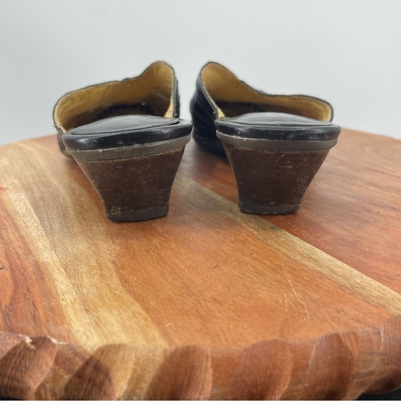 Pikolinos Leather Slides Mules Kitten Heel Cutout Contrast Stitch 38 (US 7.5-8) - Picture 3 of 13